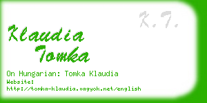 klaudia tomka business card